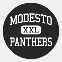 Modesto - Panthers - High - Modesto California Round Stickers