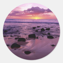Molaki Sunset Round Sticker