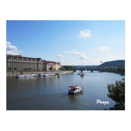 Moldava River, Prague Post Card
