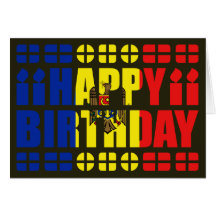 Moldova Flag Birthday Card