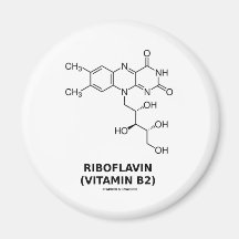 Molécule chimique de riboflavine (B2 de vitamine) Aimant