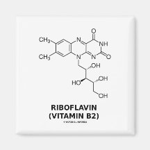 Molécule chimique de riboflavine (B2 de vitamine) Magnets Pour Réfrigérateur