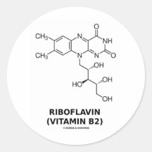 Molécule chimique de riboflavine (B2 de vitamine) Adhésifs Ronds