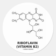 Molécule chimique de riboflavine (B2 de vitamine) Adhésifs Ronds