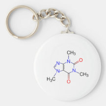 Molécule de caféine porte-clefs