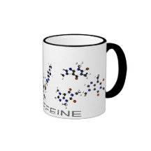 Molécule de caféine tasses