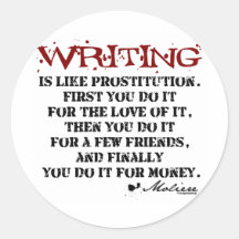 Moliere Writing Quote Sticker