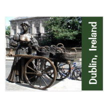 Molly Malone and Wheelbarrow Statue Ireland Card Postcard