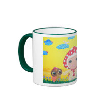 Molly Mushroom Baby In Polka Dottie Whimsy Land Coffee Mugs