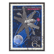 Molniya Communications Satellite postcards