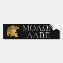 Molon Labe Bumper Sticker - choose your colour
