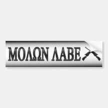 Molon Labe Crossed Rifles 2nd Amendment Bumper Stickers