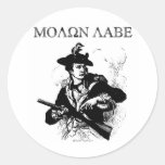 Molon Labe Minuteman Round Sticker