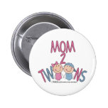 Mom 2 Twins Boy and Girl Buttons