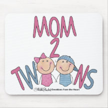 Mom 2 Twins Boy and Girl Mouse Pad