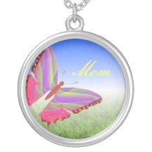 Mom, Abstract Butterfly Necklace