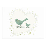 Mom and baby bird postcard