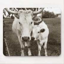 Mom and Baby Cow Mouse Pad