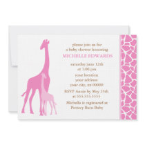 Mom and Baby Giraffe Baby Shower Invitations
