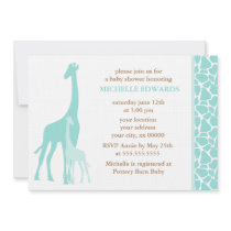 Mom and Baby Giraffe Baby Shower Invitations