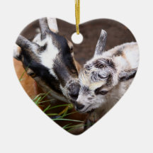Mom and Baby Goat Christmas Tree Ornaments