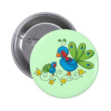 Mom and Baby Peacock Buttons