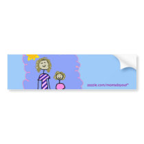 Mom and Me, Mother Daughter Walk Bumper Sticker