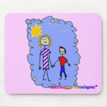 Mom and Son out for a walk Mousepad