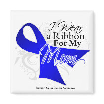 Mom Blue Ribbon - Colon Cancer Magnets