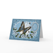 Mom, Butterfly And Rose Easter Greeting Card
