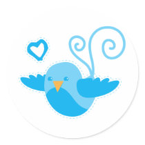 mom cute birdy round stickers