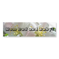 Mom Dad and Baby! bumper sticker Apple Blossoms