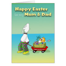 Mom & Dad happy Easter Greeting Card