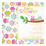 Mom & Dad Owls with Baby Owl Baby Shower Invites