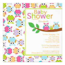 Mom & Dad Owls with Baby Owl Baby Shower Invites