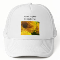 Mom & Daughter Together! Sports Hats Sunflowers