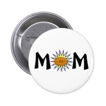 Mom Football Pinback Button