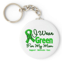 Mom - Green  Awareness Ribbon Keychain