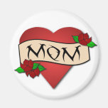 Mom heart tattoo magnet