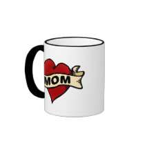 Mom Heart Tattoo Coffee Mugs