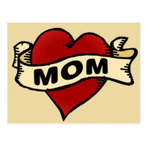 Mom Heart Tattoo Postcards