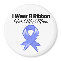 Mom - I Wear Periwinkle Ribbon Fridge Magnets