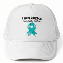 Mom - I Wear Teal Ribbon Stylish Mesh Hat