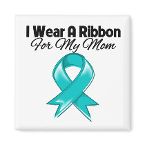 Mom - I Wear Teal Ribbon Stylish Fridge Magnet