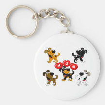 Mom in Heats (Surrounded by Pups) Keychains