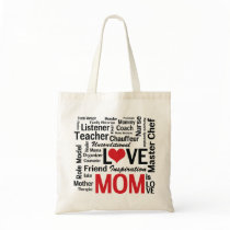Mom is Love Mother's Day Word Cloud Tote Bag