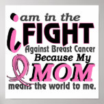 Mom Means The World To Me Breast Cancer Posters