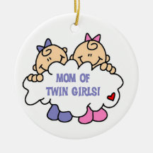 Mom of Twin Girls T-shirts and Gifts Ornament