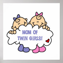 Mom of Twin Girls T-shirts and Gifts Print