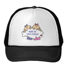 Mom of Twin Girls Tshirts and Gifts Hats